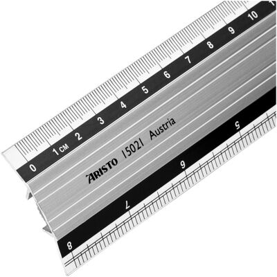 Aristo, Règle, Règle graduée en metal aluminium 30cm, avec patin antidérapant (20 cm, Aluminium) - Publicité Aristo, Règle, Règle graduée en metal aluminium 30cm, avec patin antidérapant (20 cm, Aluminium) - Publicité