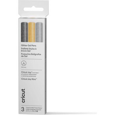 Cricut, Machine de découpe : accessoires, Joy Medium Point Gel Pen Set 3-pack Glitter Black Gold Silver (P) - Publicité Cricut, Machine de découpe : accessoires, Joy Medium Point Gel Pen Set 3-pack Glitter Black Gold Silver (P) - Publicité
