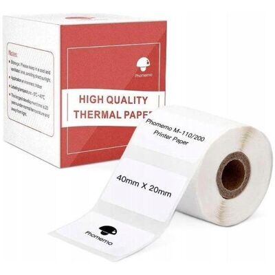 Phomemo, Rouleau d’étiquettes, Papier adhésif pour autocollants 320x, étiquette 40 x 20 mm, M110, M120, M200, M220, M221 / (40 mm) - Publicité Phomemo, Rouleau d’étiquettes, Papier adhésif pour autocollants 320x, étiquette 40 x 20 mm, M110, M120, M200, M220, M221 / (40 mm) - Publicité