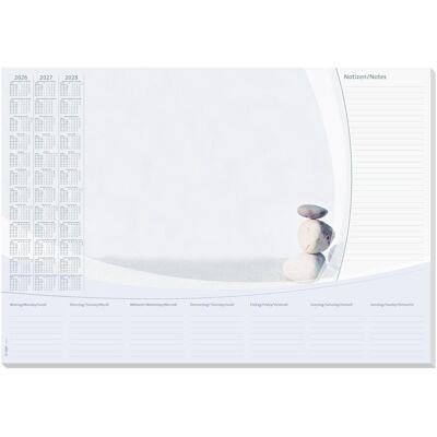 Sigel, Sous-main, Schreibtischunterlage Harmonie 2026/2027/2028 weiss/grau Papier 59,5 x 41,0 cm, 30 Blatt (59.50 x 41 cm) - Publicité Sigel, Sous-main, Schreibtischunterlage Harmonie 2026/2027/2028 weiss/grau Papier 59,5 x 41,0 cm, 30 Blatt (59.50 x 41 cm) - Publicité
