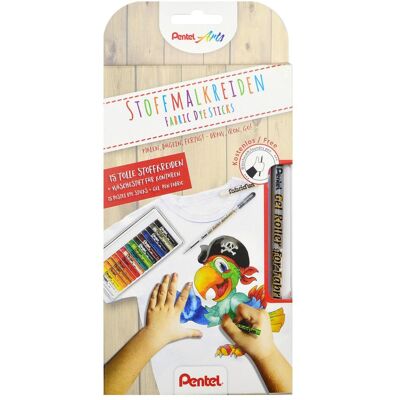Pentel, Écriture + dessin, Kit de cire Fabric Fun (1x) - Publicité Pentel, Écriture + dessin, Kit de cire Fabric Fun (1x) - Publicité
