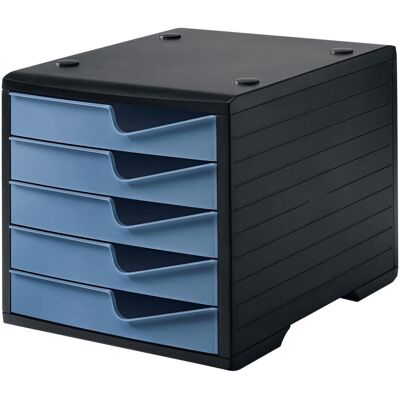 Styro, Archivage + classement, Boîte à tiroirs styroswingbox bleu taupe DIN C4 avec 5 tiroirs (A4, C4) - Publicité Styro, Archivage + classement, Boîte à tiroirs styroswingbox bleu taupe DIN C4 avec 5 tiroirs (A4, C4) - Publicité