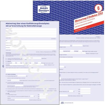 Avery Bulletin de versement, Contrat de location d'une place de stationnement pour voiture avec chargeur électronique - Publicité Avery Bulletin de versement, Contrat de location d'une place de stationnement pour voiture avec chargeur électronique - Publicité