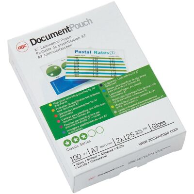 GBC, Films de plastification, Films de pelliculage de première qualité (A7, 100 pcs, 125 µm) - Publicité GBC, Films de plastification, Films de pelliculage de première qualité (A7, 100 pcs, 125 µm) - Publicité