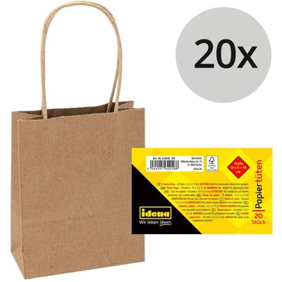 Idena 60058 - Sacs en papier kraft - 20 pièces - Publicité Idena 60058 - Sacs en papier kraft - 20 pièces - Publicité