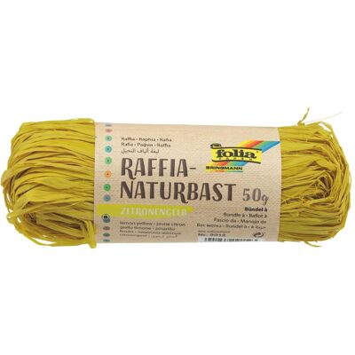 Folia, Emballage cadeau, Bringmann Raphia naturel 50g jaune citron (1x) - Publicité Folia, Emballage cadeau, Bringmann Raphia naturel 50g jaune citron (1x) - Publicité
