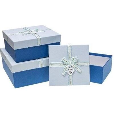 Teka, Emballage cadeau, Geschenkbox mit Schleife, 3 Stück, blau ROSETT (3x) - Publicité Teka, Emballage cadeau, Geschenkbox mit Schleife, 3 Stück, blau ROSETT (3x) - Publicité