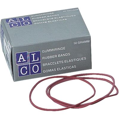 Alco, Élastique, Elastiques, caoutchouc naturel, rouge, différentes tailles (1 pcs) - Publicité Alco, Élastique, Elastiques, caoutchouc naturel, rouge, différentes tailles (1 pcs) - Publicité
