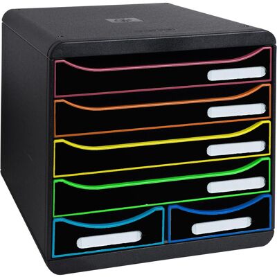 Exacompta, Archivage + classement, Module de classement Big Box Maxi 6 tiroirs Black Office - Noir/arlequin (A4+) - Publicité Exacompta, Archivage + classement, Module de classement Big Box Maxi 6 tiroirs Black Office - Noir/arlequin (A4+) - Publicité