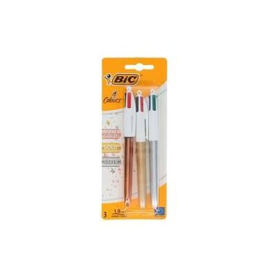 Bic, Stylo, Pack 3 4Color Shine (3x) - Publicité Bic, Stylo, Pack 3 4Color Shine (3x) - Publicité