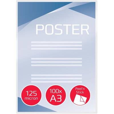 GBC, Films de plastification, Films de plastification de qualité supérieure (A3, 100 pcs, 125 µm) - Publicité GBC, Films de plastification, Films de plastification de qualité supérieure (A3, 100 pcs, 125 µm) - Publicité