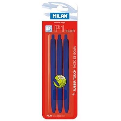 Milan, Stylo, P1 Touch blauer Kugelschreiber (3 Stück) (3x) - Publicité Milan, Stylo, P1 Touch blauer Kugelschreiber (3 Stück) (3x) - Publicité