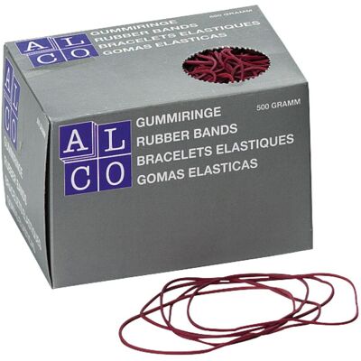 Alco, Élastique, Anneau en caoutchouc 40mm Caoutchouc rouge 500 g/paquet. (1 pcs) - Publicité Alco, Élastique, Anneau en caoutchouc 40mm Caoutchouc rouge 500 g/paquet. (1 pcs) - Publicité