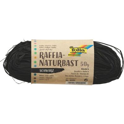 Folia, Emballage cadeau, Bringmann Raphia naturel 50g noir (1x) - Publicité Folia, Emballage cadeau, Bringmann Raphia naturel 50g noir (1x) - Publicité