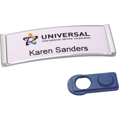 Badgepoint, Panneau d'information, POL20MA66-20DR Badges, 64 x 22 mm, couleur métal - Publicité Badgepoint, Panneau d'information, POL20MA66-20DR Badges, 64 x 22 mm, couleur métal - Publicité