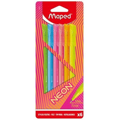 Maped, Stylo, Graph Peps Neon 6 Farben Fineliner (6x) - Publicité Maped, Stylo, Graph Peps Neon 6 Farben Fineliner (6x) - Publicité
