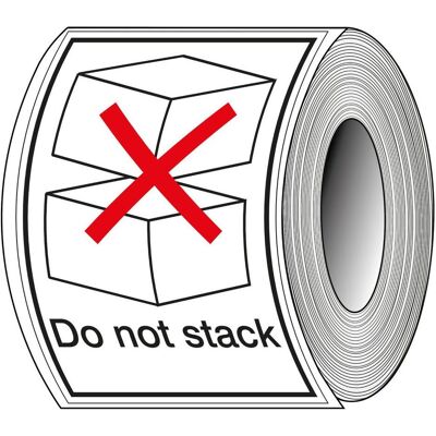 Brady, Étiquettes, STE16, B-7610, Étiquettes d'emballage - Do not stack (texte anglais), papier, mat, noir - Publicité Brady, Étiquettes, STE16, B-7610, Étiquettes d'emballage - Do not stack (texte anglais), papier, mat, noir - Publicité