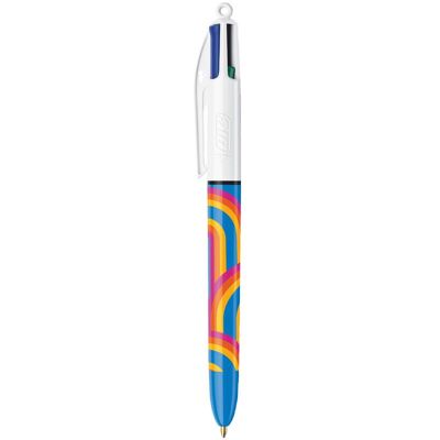 Bic, Stylo, 4-Farben-Kugelschreiber 4 Colours bunt, Schreibfarbe: blau, rot, schwarz, grün, 12 St. (12x) - Publicité Bic, Stylo, 4-Farben-Kugelschreiber 4 Colours bunt, Schreibfarbe: blau, rot, schwarz, grün, 12 St. (12x) - Publicité