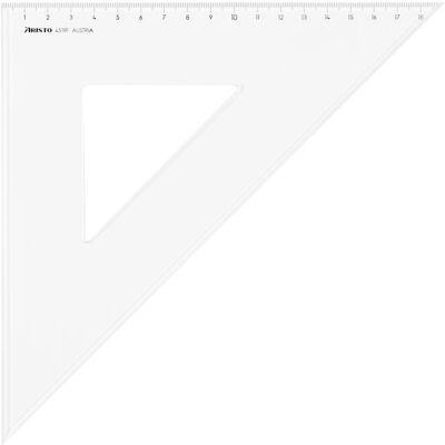 Aristo, Règle, Triangle plastique 45 (19 cm, Matières plastiques) - Publicité Aristo, Règle, Triangle plastique 45 (19 cm, Matières plastiques) - Publicité