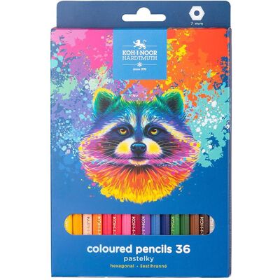 Koh-i-Noor, Écriture + dessin, Buntstifte 36 St. Waschbär (36x) - Publicité Koh-i-Noor, Écriture + dessin, Buntstifte 36 St. Waschbär (36x) - Publicité