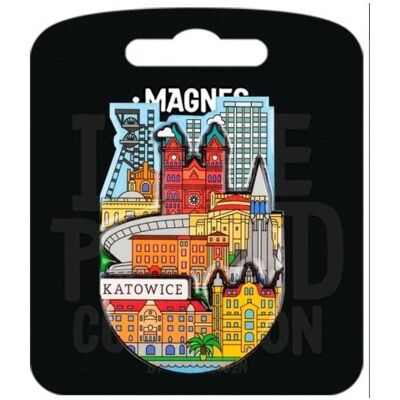 Nuance, Aimant, Aimant J'aime la Pologne Katowice ILP-MAG-C-KAT-05 - Publicité Nuance, Aimant, Aimant J'aime la Pologne Katowice ILP-MAG-C-KAT-05 - Publicité