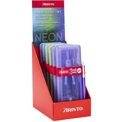 Aristo Présentoir 6 sets compas BTS, 2x 552760, 552761, 552762, Compas, Rouge - Publicité Aristo Présentoir 6 sets compas BTS, 2x 552760, 552761, 552762, Compas, Rouge - Publicité