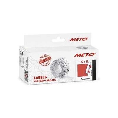 METO, Étiquettes, Etiquettes pour étiqueteuses de prix, 29 x 28 mm, rouge fluo, convient pour Classic XL, 3 lignes - Publicité METO, Étiquettes, Etiquettes pour étiqueteuses de prix, 29 x 28 mm, rouge fluo, convient pour Classic XL, 3 lignes - Publicité