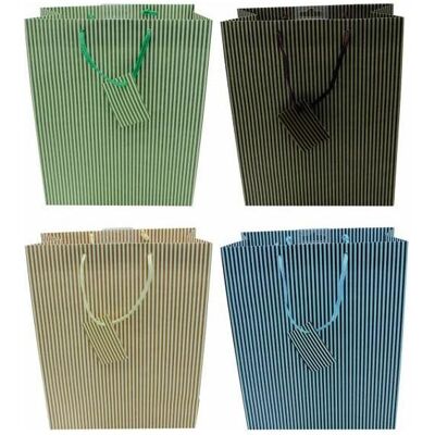 Magni, Emballage cadeau, Sac cadeau rayé 32x26x14cm, 2 assortiments - Publicité Magni, Emballage cadeau, Sac cadeau rayé 32x26x14cm, 2 assortiments - Publicité