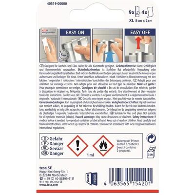 tesa Powerstrips Waterproof Strips XL - Étanches, Supportent jusqu'à 3 kg, Facile à utiliser - Publicité tesa Powerstrips Waterproof Strips XL - Étanches, Supportent jusqu'à 3 kg, Facile à utiliser - Publicité