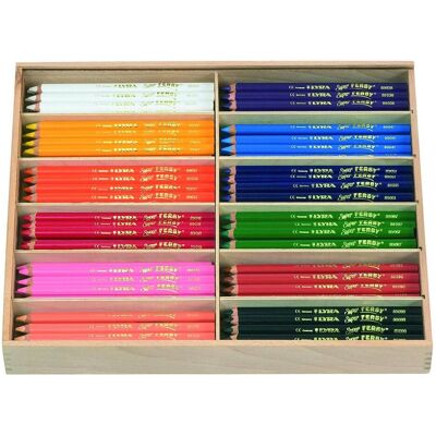 Crayons Triangulaires Ferby Couleurs Métalliques - Schoolpack 144 - Publicité Crayons Triangulaires Ferby Couleurs Métalliques - Schoolpack 144 - Publicité