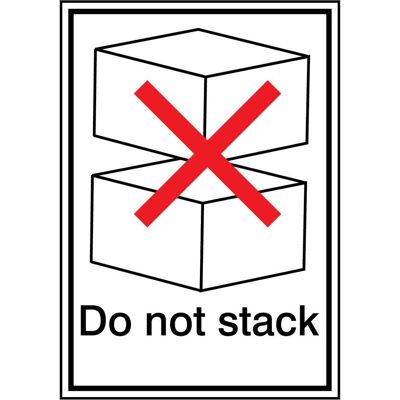 Brady, Étiquettes, Étiquettes d'emballage - Do not stack (texte anglais) - Publicité Brady, Étiquettes, Étiquettes d'emballage - Do not stack (texte anglais) - Publicité