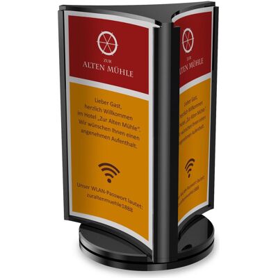 Présentoir de table rotatif Deflecto A6 - Support tournant à 3 côtés - Publicité Présentoir de table rotatif Deflecto A6 - Support tournant à 3 côtés - Publicité