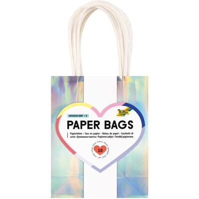 Folia, Emballage cadeau, Papiertüten S IRISIEREND GLÄNZEND, 110g/m² Kraftp. (10x) - Publicité Folia, Emballage cadeau, Papiertüten S IRISIEREND GLÄNZEND, 110g/m² Kraftp. (10x) - Publicité