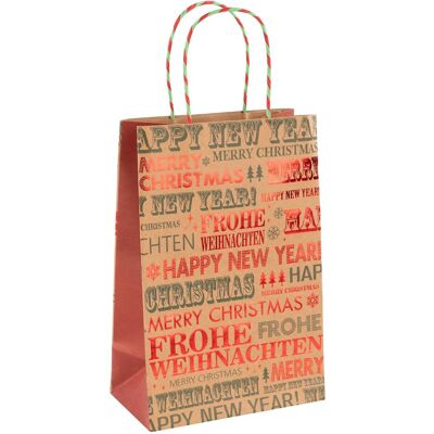 Idena, Emballage cadeau, Papiertasche Frohe Weihnachten / Happy New Year 25x33x12cm Kraftpapier 140g/m² - Publicité Idena, Emballage cadeau, Papiertasche Frohe Weihnachten / Happy New Year 25x33x12cm Kraftpapier 140g/m² - Publicité