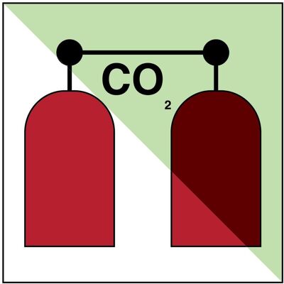 Brady, Panneau d'information, IMO - Station d'extinction du CO2 - Publicité Brady, Panneau d'information, IMO - Station d'extinction du CO2 - Publicité