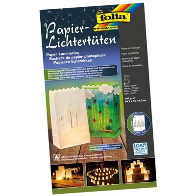 Folia, Emballage cadeau, Papierlichttüten GRAS (5x) - Publicité Folia, Emballage cadeau, Papierlichttüten GRAS (5x) - Publicité