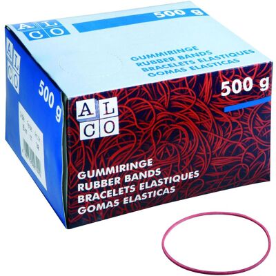 Alco, Élastique, Elastique caoutchouc naturel 5x100mm rouge 500g (1 pcs) - Publicité Alco, Élastique, Elastique caoutchouc naturel 5x100mm rouge 500g (1 pcs) - Publicité