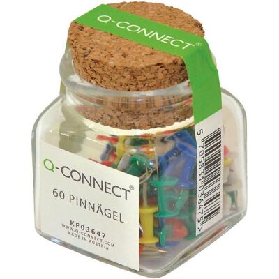 Q-Connect, Tableau d'affichage, Aiguilles de baril, dans un bocal en plastique, 60 pièces, mélange de couleurs (Tableau d'affichage) - Publicité Q-Connect, Tableau d'affichage, Aiguilles de baril, dans un bocal en plastique, 60 pièces, mélange de couleurs (Tableau d'affichage) - Publicité