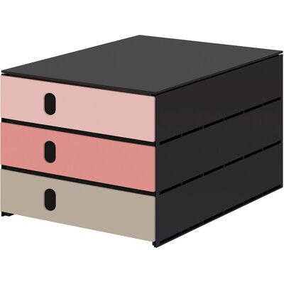 Styro, Archivage + classement, Boîte à tiroirs styroval pro feelings Afterglow rose, gris 14-8050.Af, DIN C4 avec 3 tiroirs (C4) - Publicité Styro, Archivage + classement, Boîte à tiroirs styroval pro feelings Afterglow rose, gris 14-8050.Af, DIN C4 avec 3 tiroirs (C4) - Publicité
