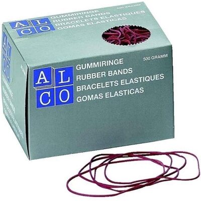 Alco, Élastique, Anneau en caoutchouc 85mm Caoutchouc rouge 500 g/paquet. (1 pcs) - Publicité Alco, Élastique, Anneau en caoutchouc 85mm Caoutchouc rouge 500 g/paquet. (1 pcs) - Publicité