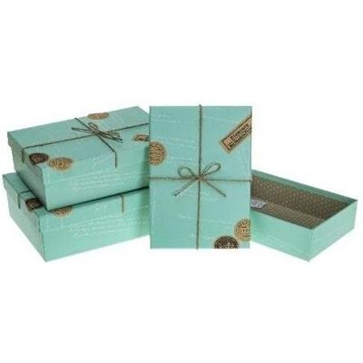 Teka, Emballage cadeau, Geschenkbox mit Schleife, 3 Stück, grün ROSETT (3x) - Publicité Teka, Emballage cadeau, Geschenkbox mit Schleife, 3 Stück, grün ROSETT (3x) - Publicité