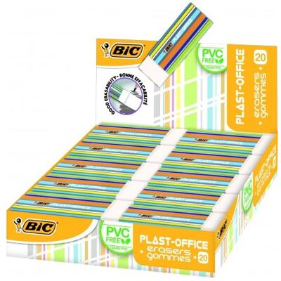 Bic, Gomme + correcteur, Gommes en plastique Plast-Office, en présentoir de comptoir - Publicité Bic, Gomme + correcteur, Gommes en plastique Plast-Office, en présentoir de comptoir - Publicité