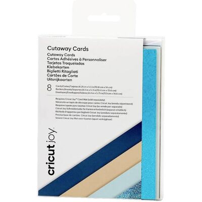 Cricut, Machine de découpe : accessoires, Joy™ Cutaway Cards Jeu de cartes beige, turquoise (brillant), bleu foncé, bleu clair - Publicité Cricut, Machine de découpe : accessoires, Joy™ Cutaway Cards Jeu de cartes beige, turquoise (brillant), bleu foncé, bleu clair - Publicité