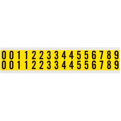 Brady, Étiquettes, 3420 0-9 CD, B-499, tissu nylon, noir sur jaune, 14x19mm, numéros 0-9, hauteur des caractères - Publicité Brady, Étiquettes, 3420 0-9 CD, B-499, tissu nylon, noir sur jaune, 14x19mm, numéros 0-9, hauteur des caractères - Publicité
