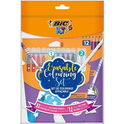 Kit de Coloration BIC - 12 Crayons et Marqueurs - Publicité Kit de Coloration BIC - 12 Crayons et Marqueurs - Publicité