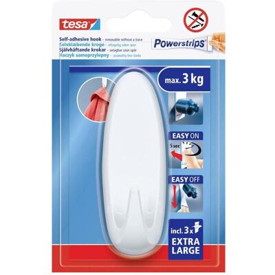 tesa, Crochet adhésif + clou adhésif, Powerstrips Haken XL Oval Inhalt: 1 St. Publicité tesa, Crochet adhésif + clou adhésif, Powerstrips Haken XL Oval Inhalt: 1 St. Publicité