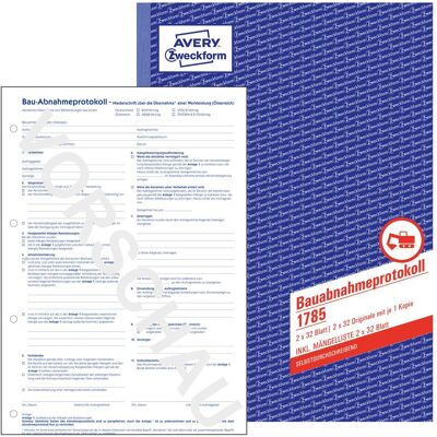 Avery Bulletin de versement, Procès-verbal de réception des travaux - Publicité Avery Bulletin de versement, Procès-verbal de réception des travaux - Publicité