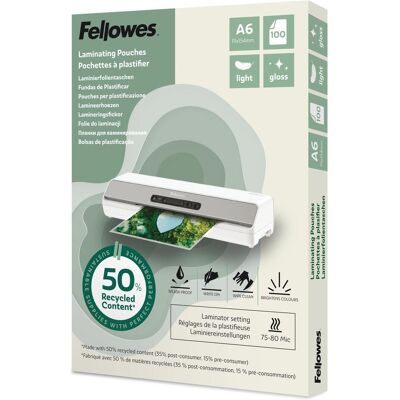 Fellowes Films de plastification, Laminierhülle A6 2x80µm 100ST Rec. (A6, 100 pcs, 80 µm) - Publicité Fellowes Films de plastification, Laminierhülle A6 2x80µm 100ST Rec. (A6, 100 pcs, 80 µm) - Publicité