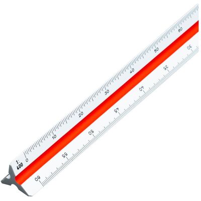 Aristo, Règle, Règle triangulaire B, blanche (Matières plastiques) - Publicité Aristo, Règle, Règle triangulaire B, blanche (Matières plastiques) - Publicité