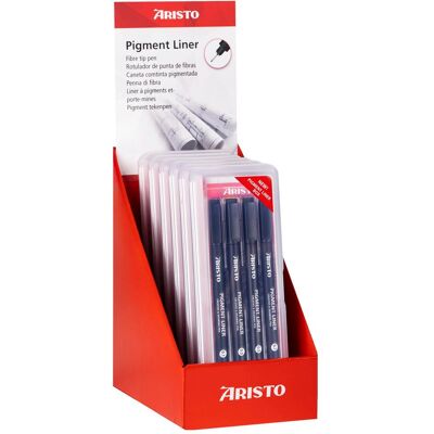 Aristo, Caisse enregistreuse, Présentoir 6 sets feutres à encre noir, 6x AR23554, 0.1/0.3/0.5/0.7 - Publicité Aristo, Caisse enregistreuse, Présentoir 6 sets feutres à encre noir, 6x AR23554, 0.1/0.3/0.5/0.7 - Publicité